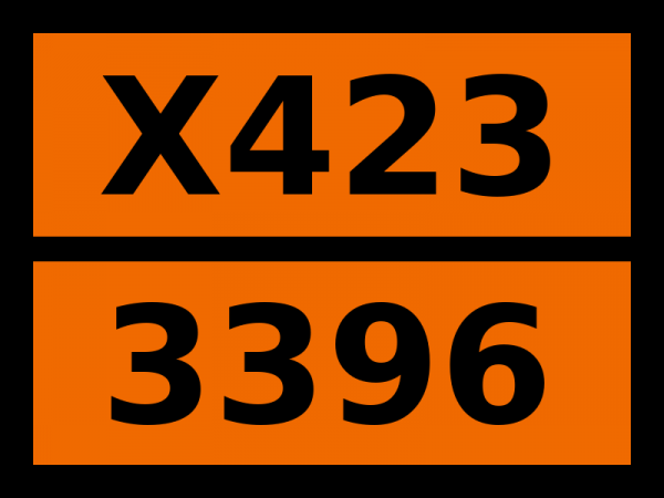 Табличка опасный груз "X423-3396. Вещество металлоорганическое"