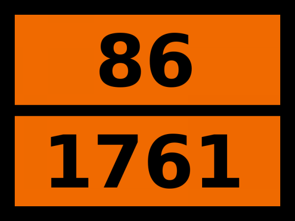 Табличка опасный груз "86-1761. Меди этилендиамина раствор"