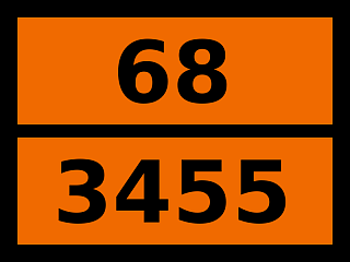Табличка опасный груз "68-3455. Крезолы твердые"