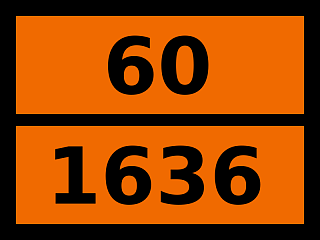 Табличка опасный груз "60-1636. Ртути (ii) цианид"