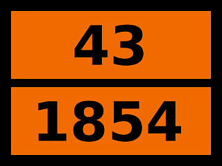 Табличка опасный груз "43-1854. Бария сплавы пирофорные"