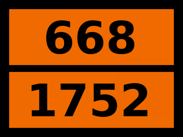 Табличка опасный груз "668-1752. Хлорацетилхлорид"