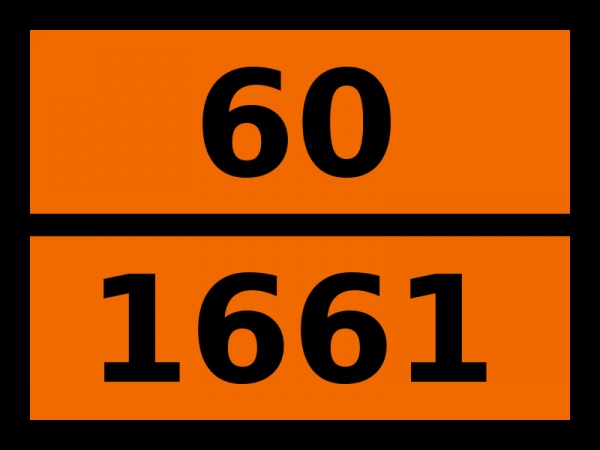 Табличка опасный груз "60-1661. Нитроанилины (о-,м-,п-)"