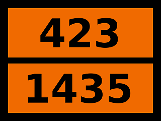 Табличка опасный груз "423-1435. Шлак цинковый"