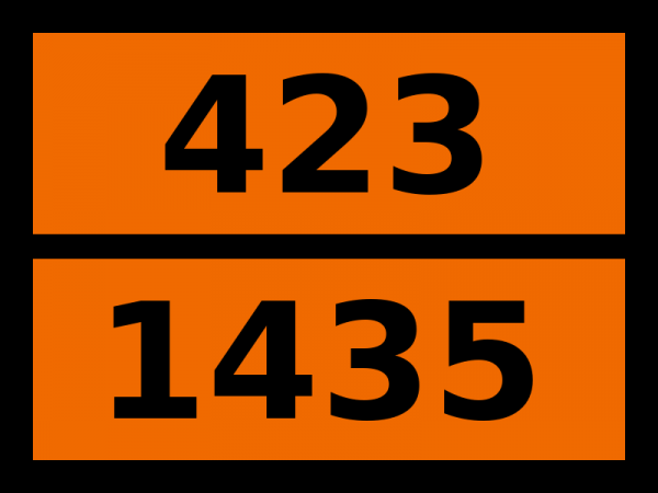Табличка опасный груз "423-1435. Шлак цинковый"