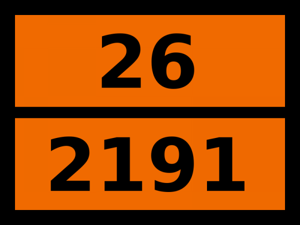 Табличка опасный груз "26-2191. Сульфурилфторид"