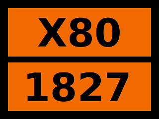Табличка опасный груз "X80-1827. Олова тетрахлорид безводный"