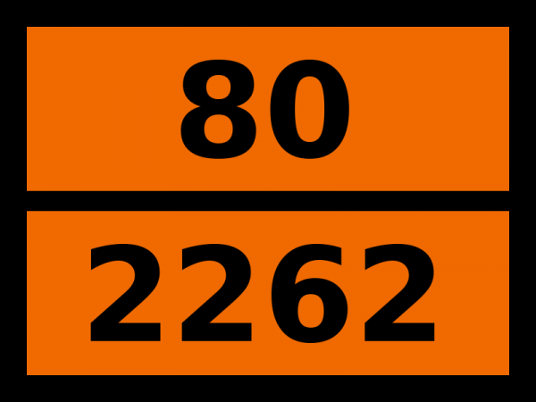 Табличка опасный груз "80-2262. Диметилкарбамилхлорид"