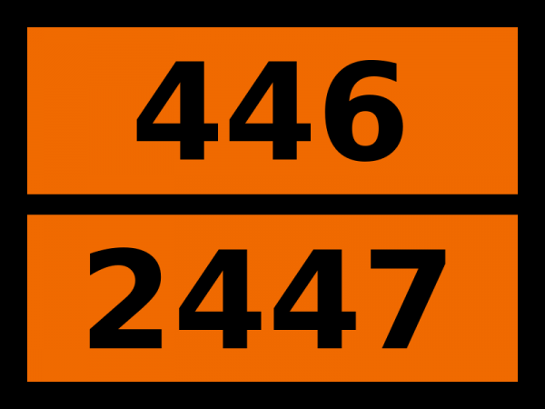 Табличка опасный груз "446-2447. Фосфор белый расплавленный"