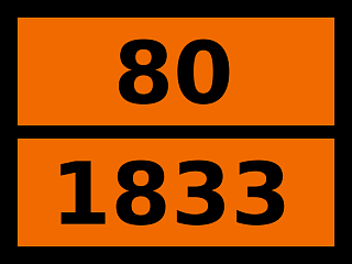 Табличка опасный груз "80-1833. Кислота сернистая"