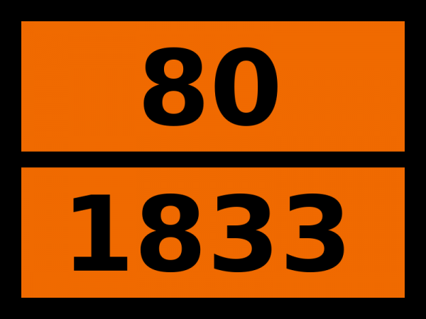 Табличка опасный груз "80-1833. Кислота сернистая"