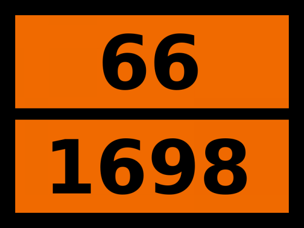 Табличка опасный груз "66-1698. Дифениламинохлорарсин"