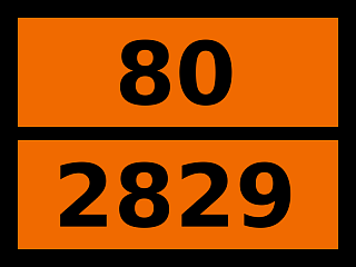 Табличка опасный груз "80-2829. Кислота капроновая"