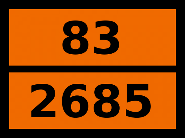 Табличка опасный груз "83-2685. N,n-диэтилэтилендиамин"