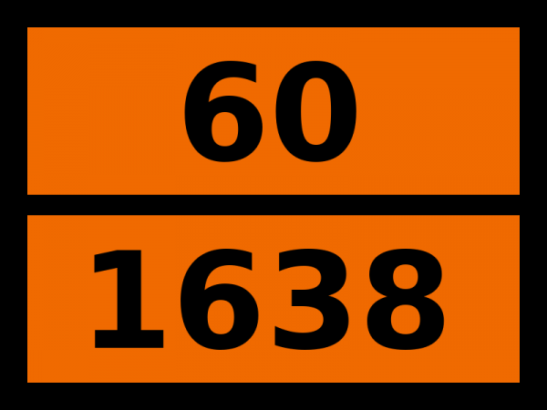 Табличка опасный груз "60-1638. Ртути (ii) иодид"