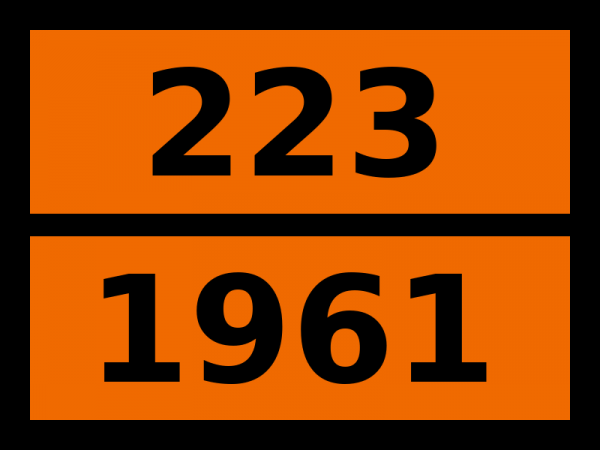 Табличка опасный груз "223-1961. Этан охлажденный жидкий"