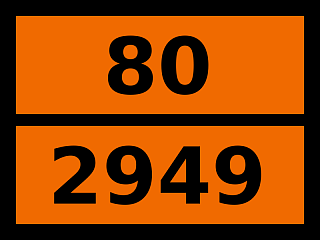 Табличка опасный груз "80-2949. Натрия гидросульфид гидратированный"