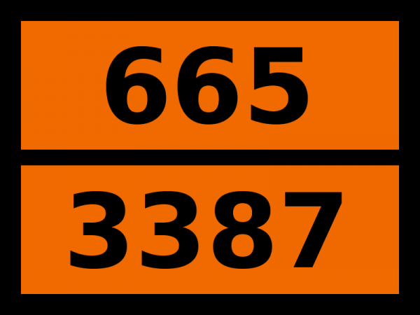 Табличка опасный груз "665-3387. Жидкость токсичная при вдыхании"