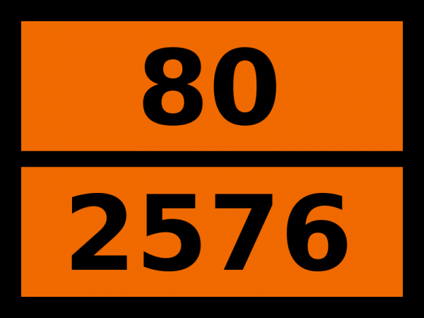 Табличка опасный груз "80-2576. Фосфора оксибромид расплавленный"