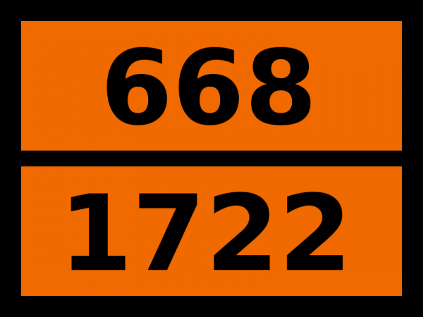 Табличка опасный груз "668-1722. Аллилхлорформиат"