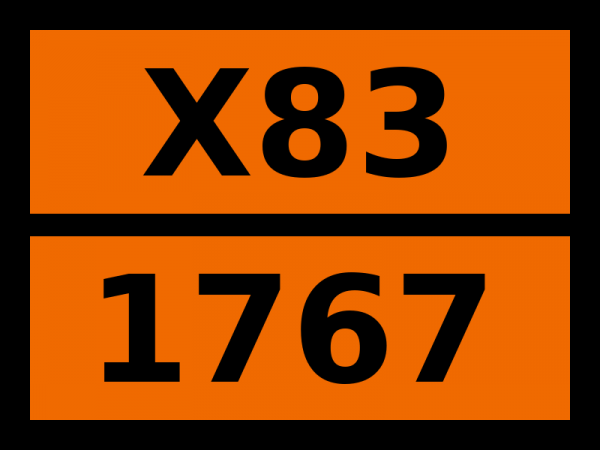 Табличка опасный груз "X83-1767. Диэтилдихлорсилан"