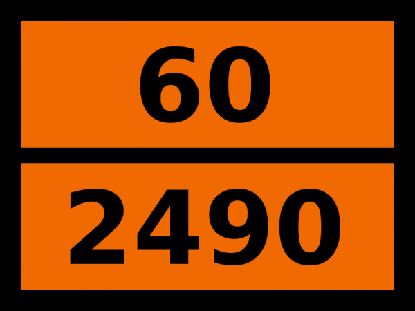 Табличка опасный груз "60-2490. Эфир дихлордиизопропиловый"