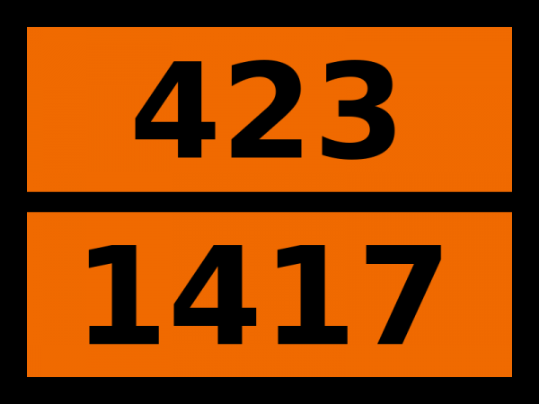 Табличка опасный груз "423-1417. Лития силицид"