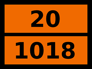 Табличка опасный груз "20-1018. Хлордифторметан (газ рефрижераторный r 22)"