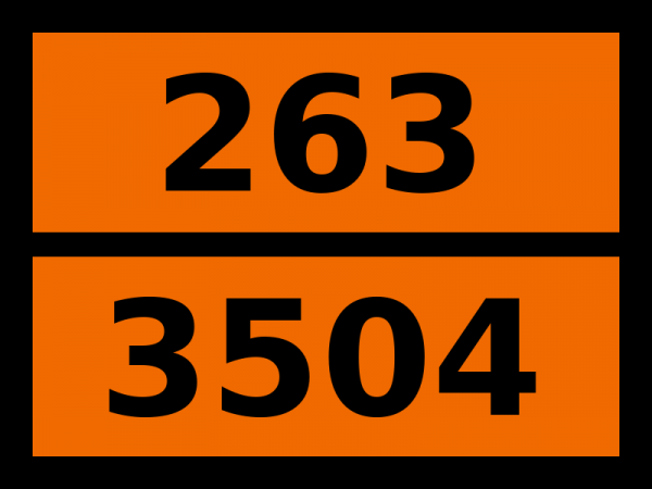 Табличка опасный груз "263-3504. Продукт химический под давлением"