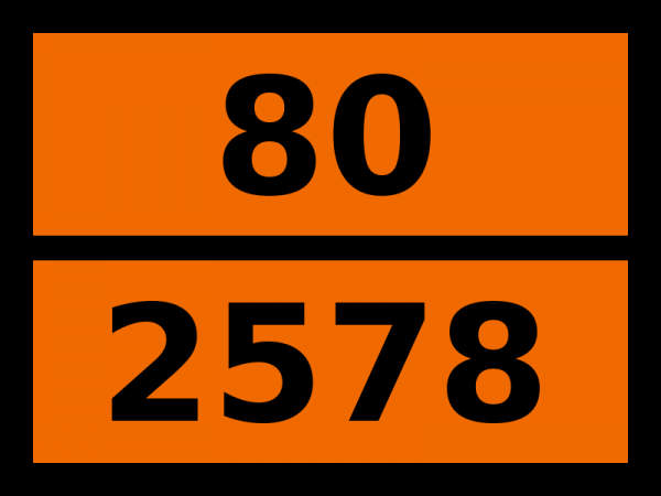 Табличка опасный груз "80-2578. Фосфора триоксид"