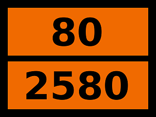Табличка опасный груз "80-2580. Алюминия бромида раствор"