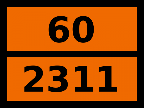 Табличка опасный груз "60-2311. Фенетидины"