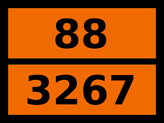 Табличка опасный груз "88-3267. Жидкость коррозионная, щелочная, органическая, н.у.к."