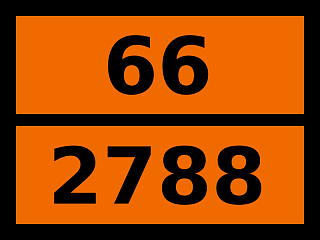 Табличка опасный груз "66-2788. Оловоорганическое соединение жидкое, н.у.к."