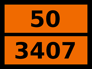 Табличка опасный груз "50-3407. Хлората и магния хлорида смеси раствор"