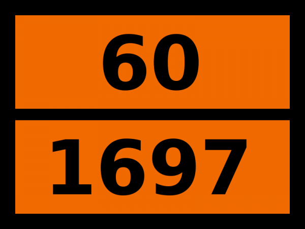 Табличка опасный груз "60-1697. Хлорацетофенон твердый"