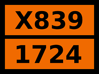 Табличка опасный груз "X839-1724. Аллилтрихлорсилан стабилизированный"