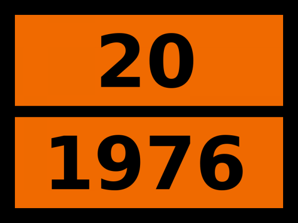 Табличка опасный груз "20-1976. Октафторциклобутан (газ рефрижераторный rc 318)"