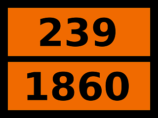 Табличка опасный груз "239-1860. Винилфторид стабилизированный"