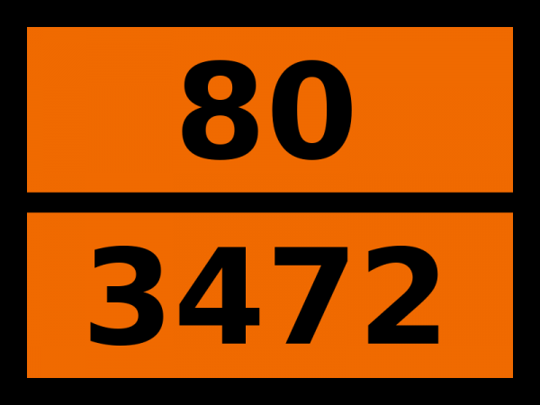 Табличка опасный груз "80-3472. Кислота кротоновая жидкая"