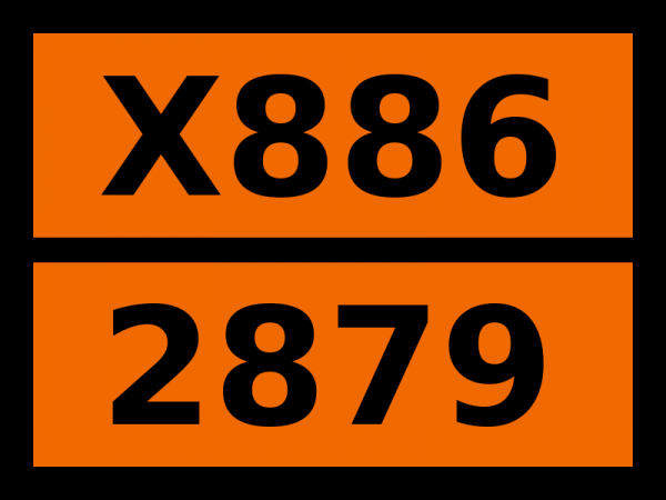 Табличка опасный груз "X886-2879. Селеноксихлорид"