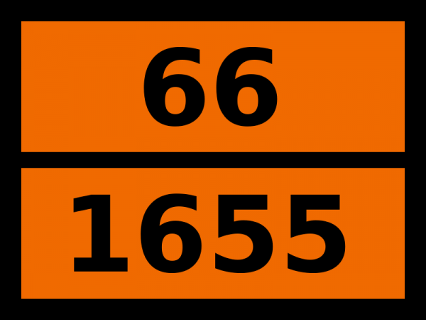 Табличка опасный груз "66-1655. Никотина соединение твердое"