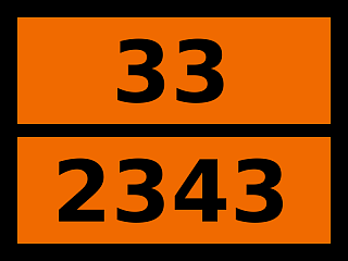 Табличка опасный груз "33-2343. 2-бромпентан"
