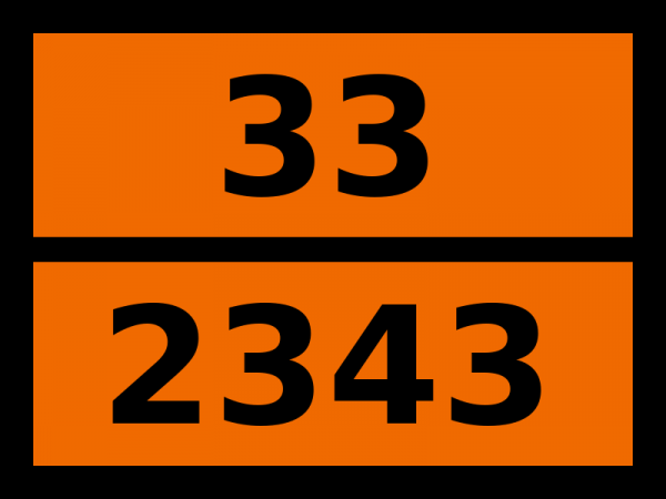 Табличка опасный груз "33-2343. 2-бромпентан"